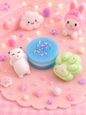 🍪Squishys, Cookie bleu,patte verte & chat blanc