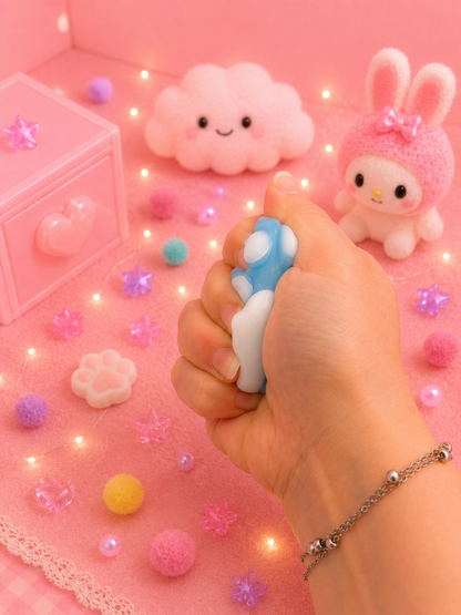 🐾 Squishy Patte de Chat Verte & Bleue Kawaii