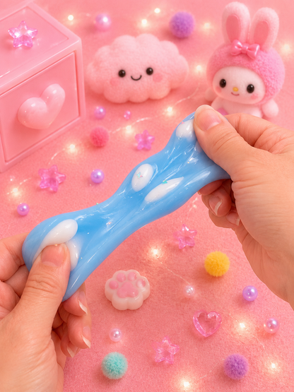 🐾 Squishy Patte de Chat Verte & Bleue Kawaii