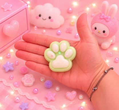 🐾 Squishy Patte de Chat Verte & Bleue Kawaii