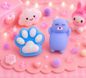 💙 Squishy Patte de Chat & Chaton Bleu Kawaii