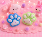 🐾 Squishy Patte de Chat Verte & Bleue Kawaii