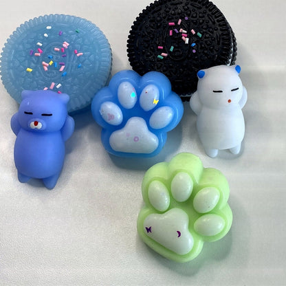 Set de 6 squishys kawaii CLADEA, vue d'ensemble