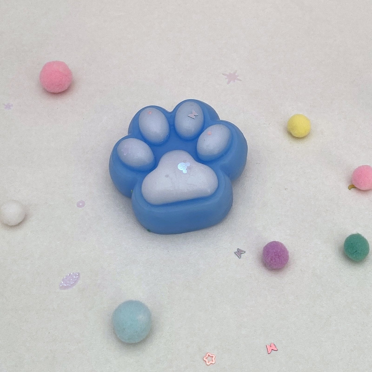 Squishy patte de chat bleue kawaii CLADEA